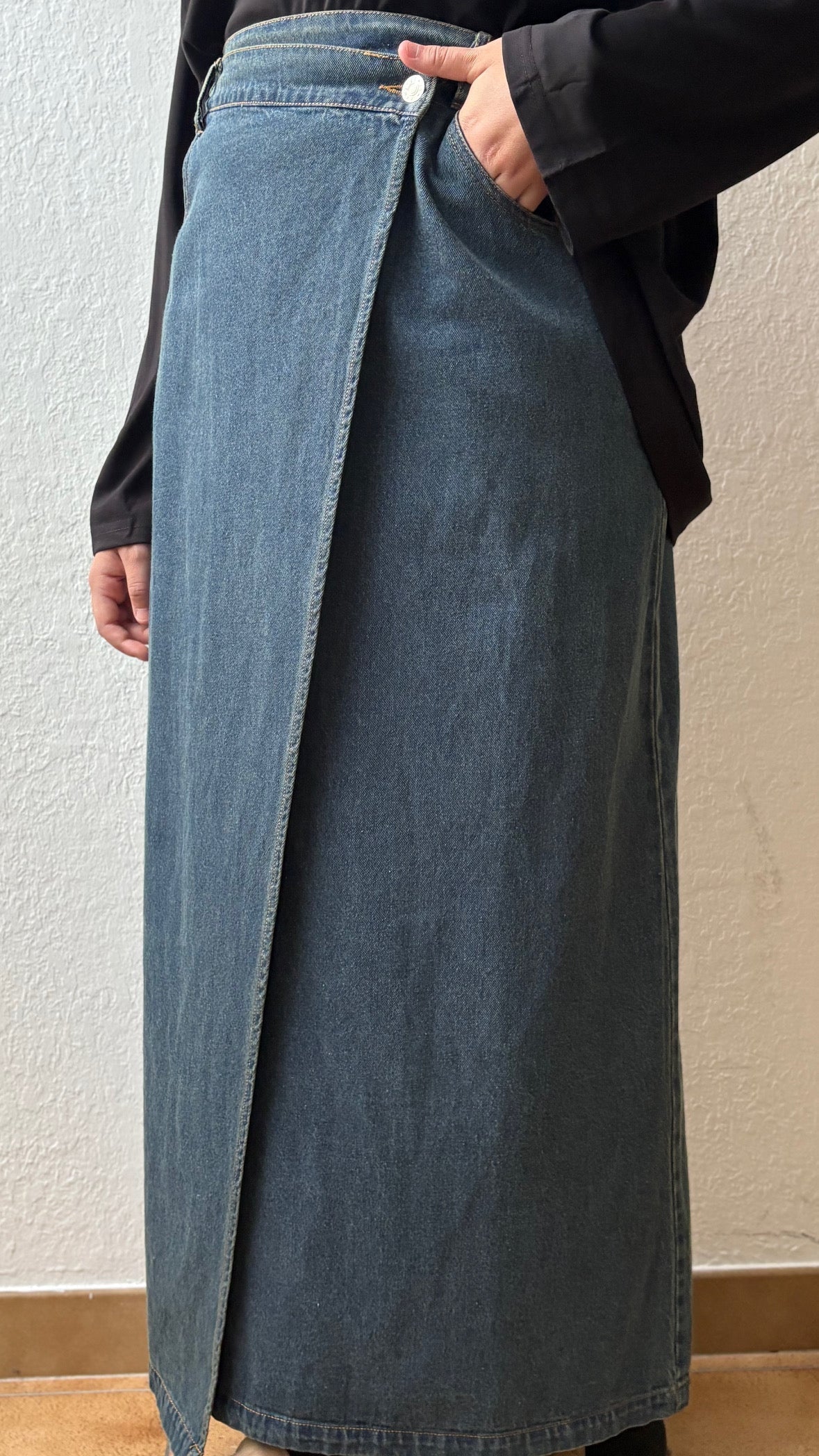 Gonna in denim incrociata