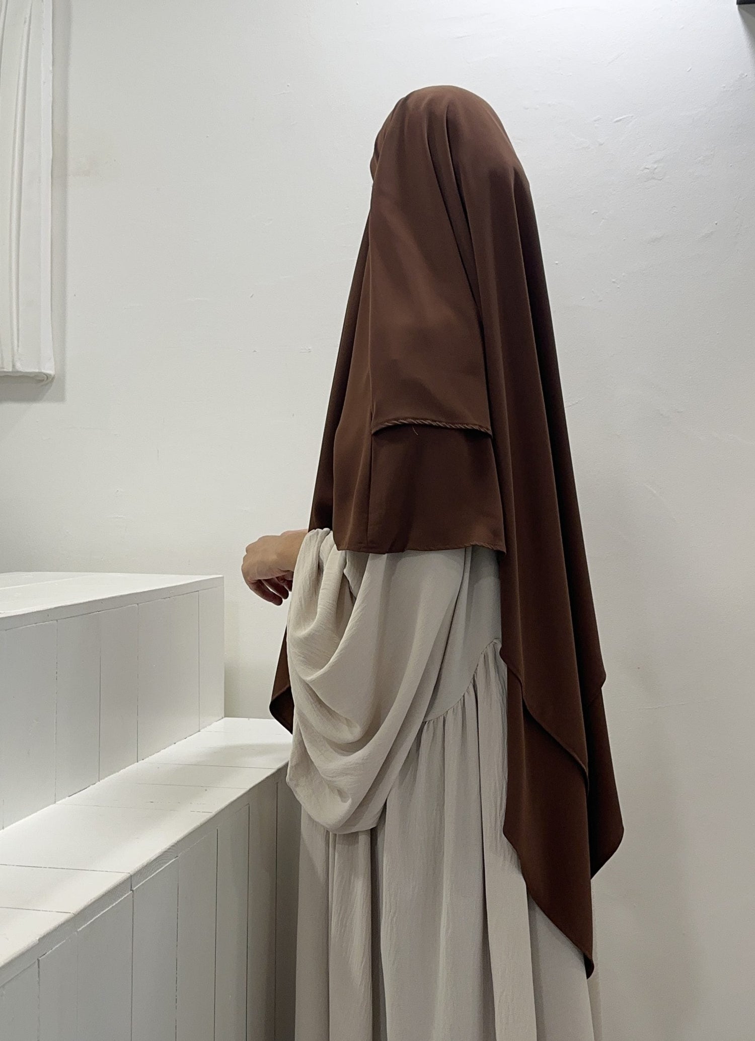 Khimar 2 veli in seta Medina (qualità premium)